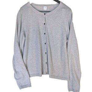 JOHN LEWIS CARDIGAN COZY  100% CASHMERE CREAM CREW BUTTON UP SWEATER SIZE 20